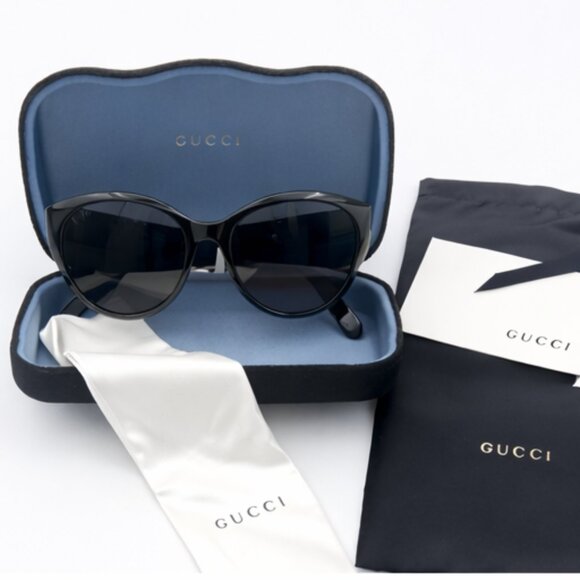 AUTHENTIC Gucci GG0814SK Sunglasses Black w/ GG Logo 56-20-150 Made In Italy NWT - Picture 2 of 5